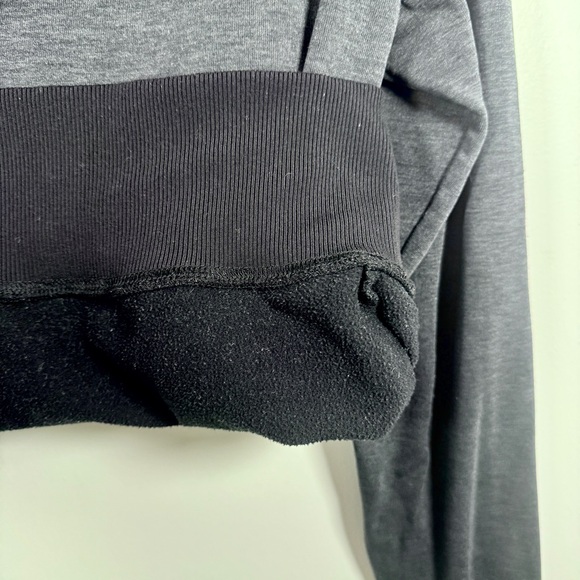 Oiselle Heather Charcoal Hoodie with Logo - Picture 8 of 11